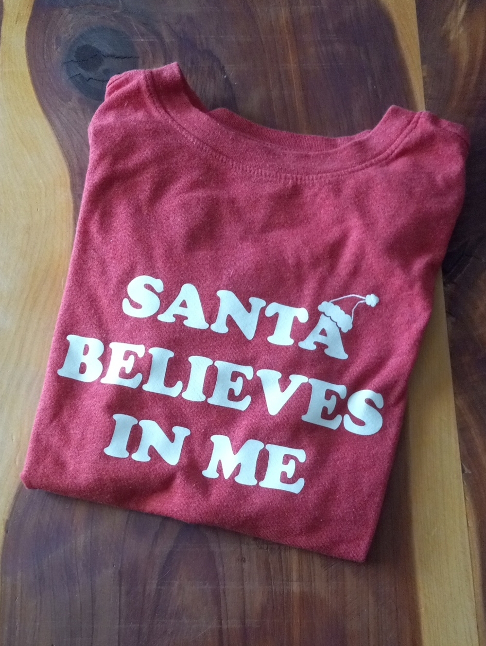 Cat & Jack Kids Red Santa Believes In Me Graphic T-Shirt Christmas Holiday
